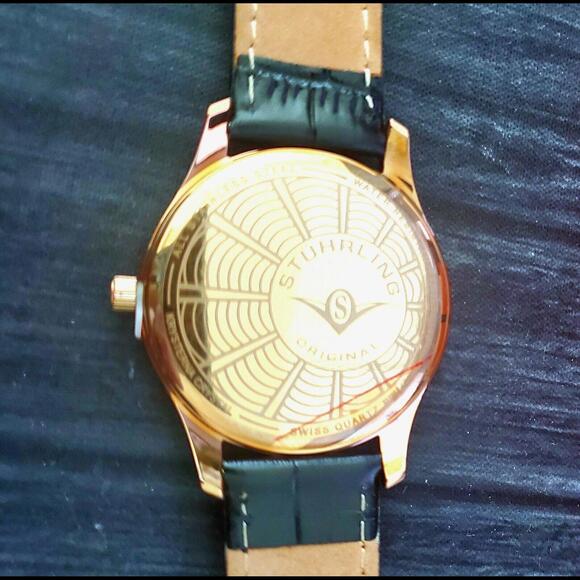 New Rare Rose Gold‎ Stuhrling Avant Garde Swiss Mens Watch - Picture 7 of 11